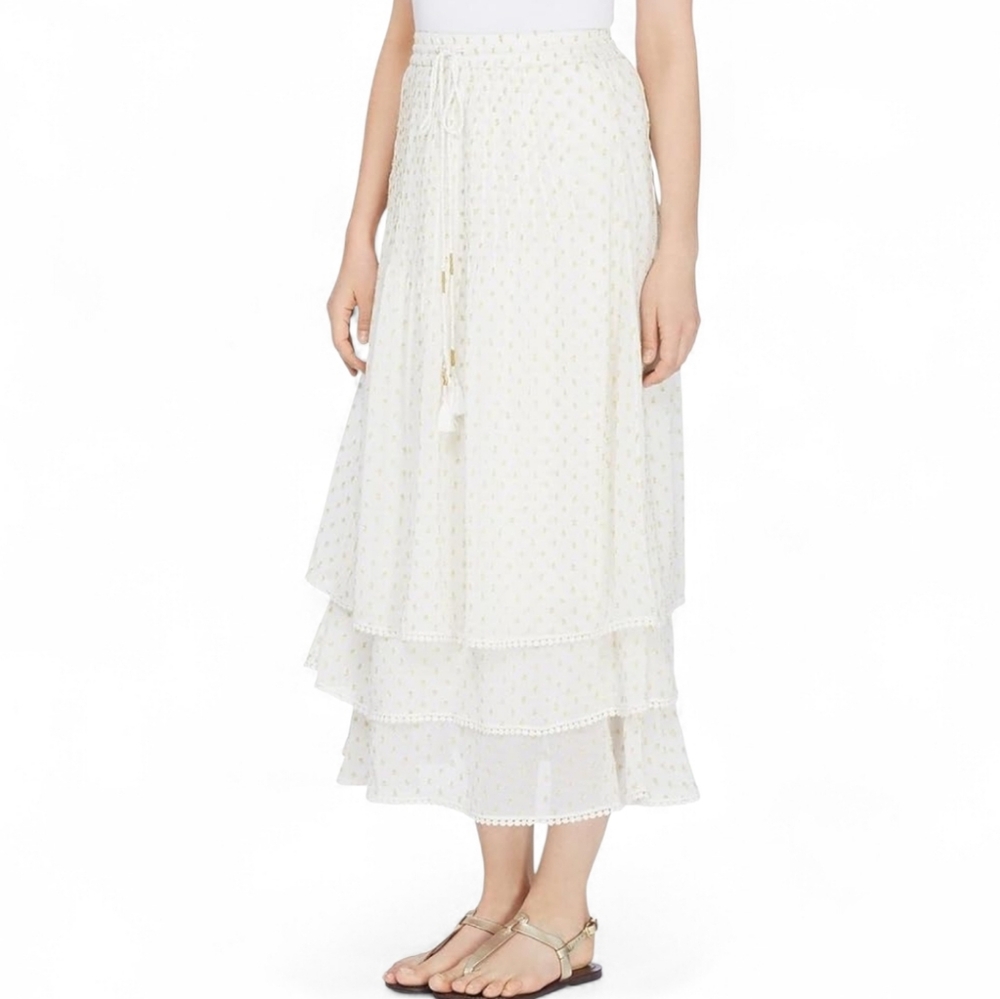 Catherine Malandrino Tiered Maxi Skirt, Size Large